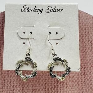 Sterling Silver Dolphin Fish Earrings Marcasites Coastal Feminine Beachy